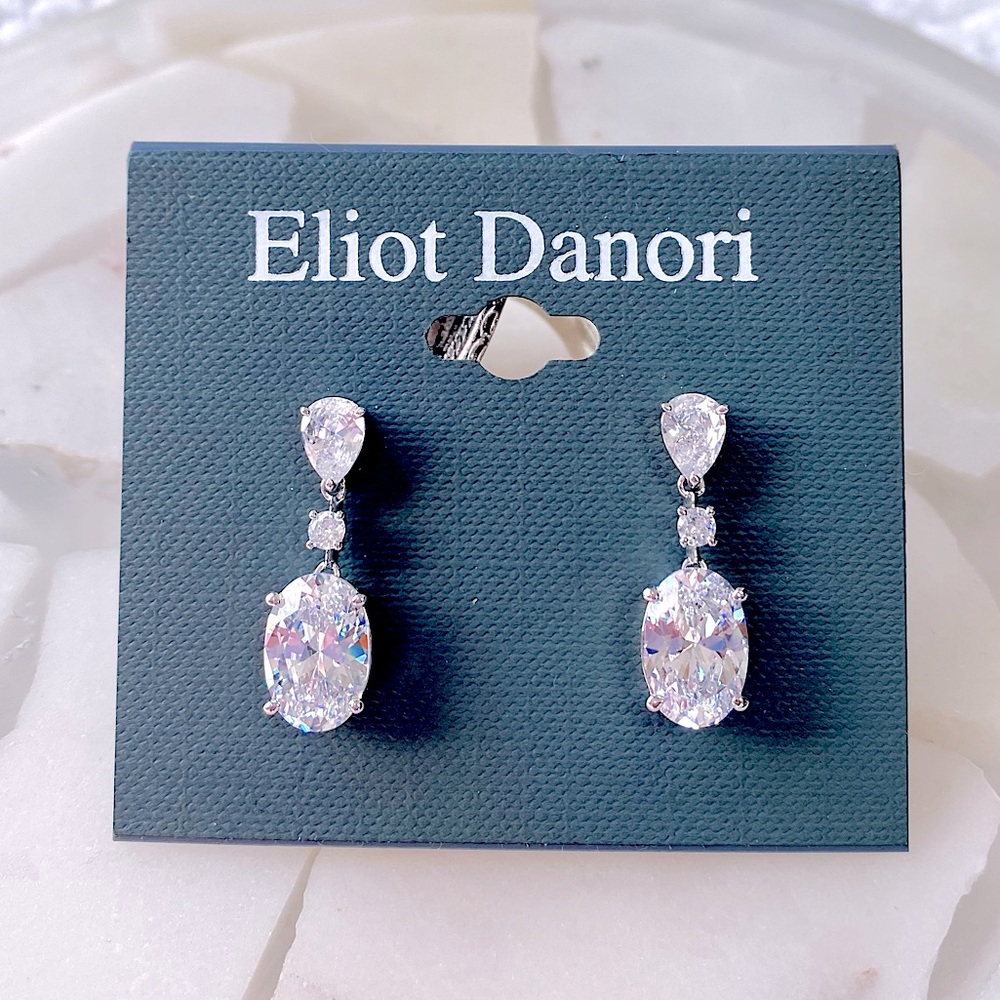 Eliot Danori Oval Linear Drop Earrings